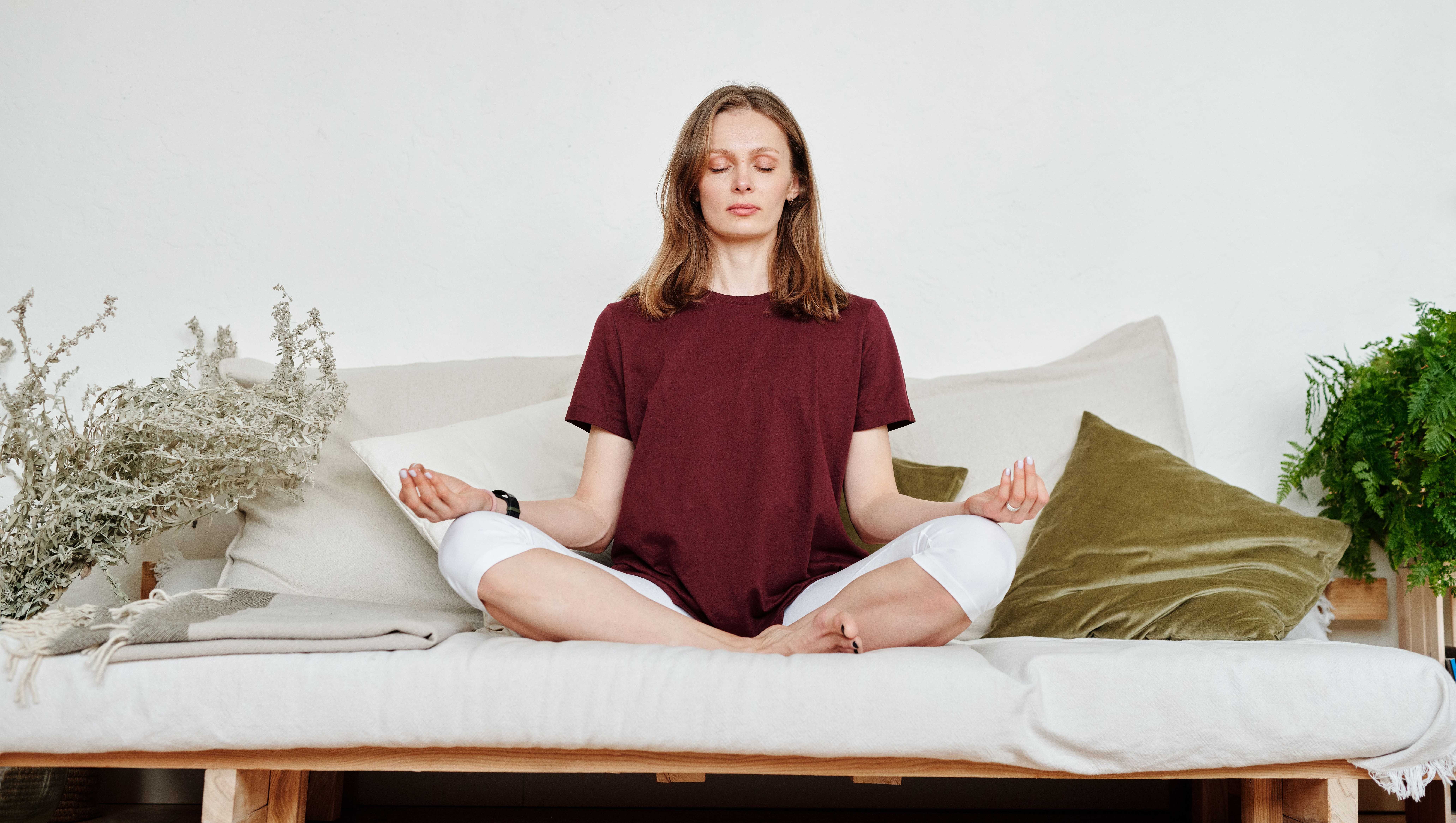Image of a woman meditating